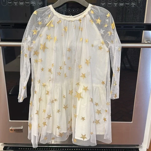 Stella McCartney - White Tulle Dress w/ Gold Stars - Picture 2 of 8